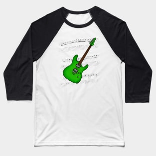 Guitar Tab Electric Guitarist Music Notation Musician (Green) Baseball T-Shirt